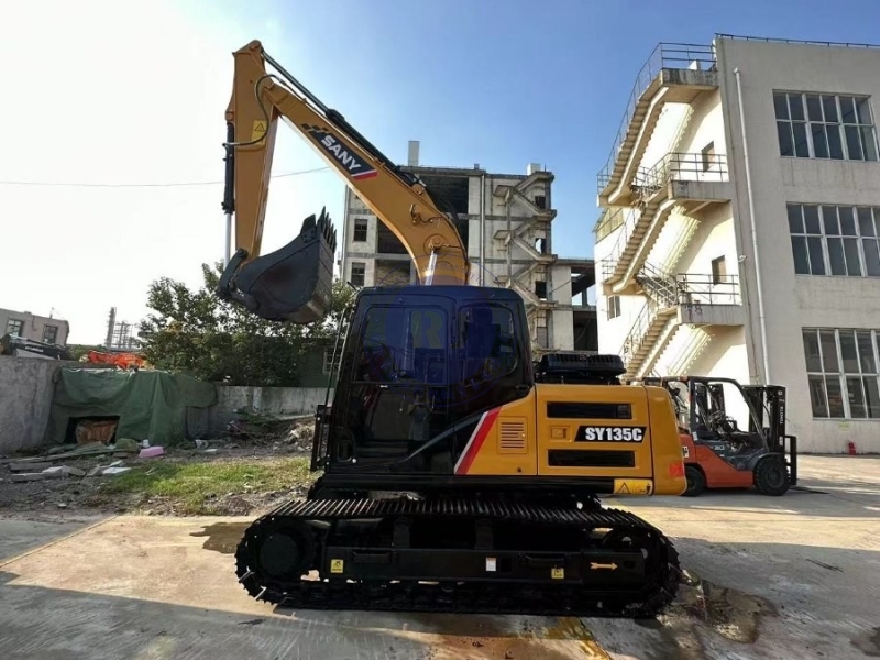 13.5 Ton SY135C Hydraulic Used Sany Excavator Trackhoe Crawler Digger